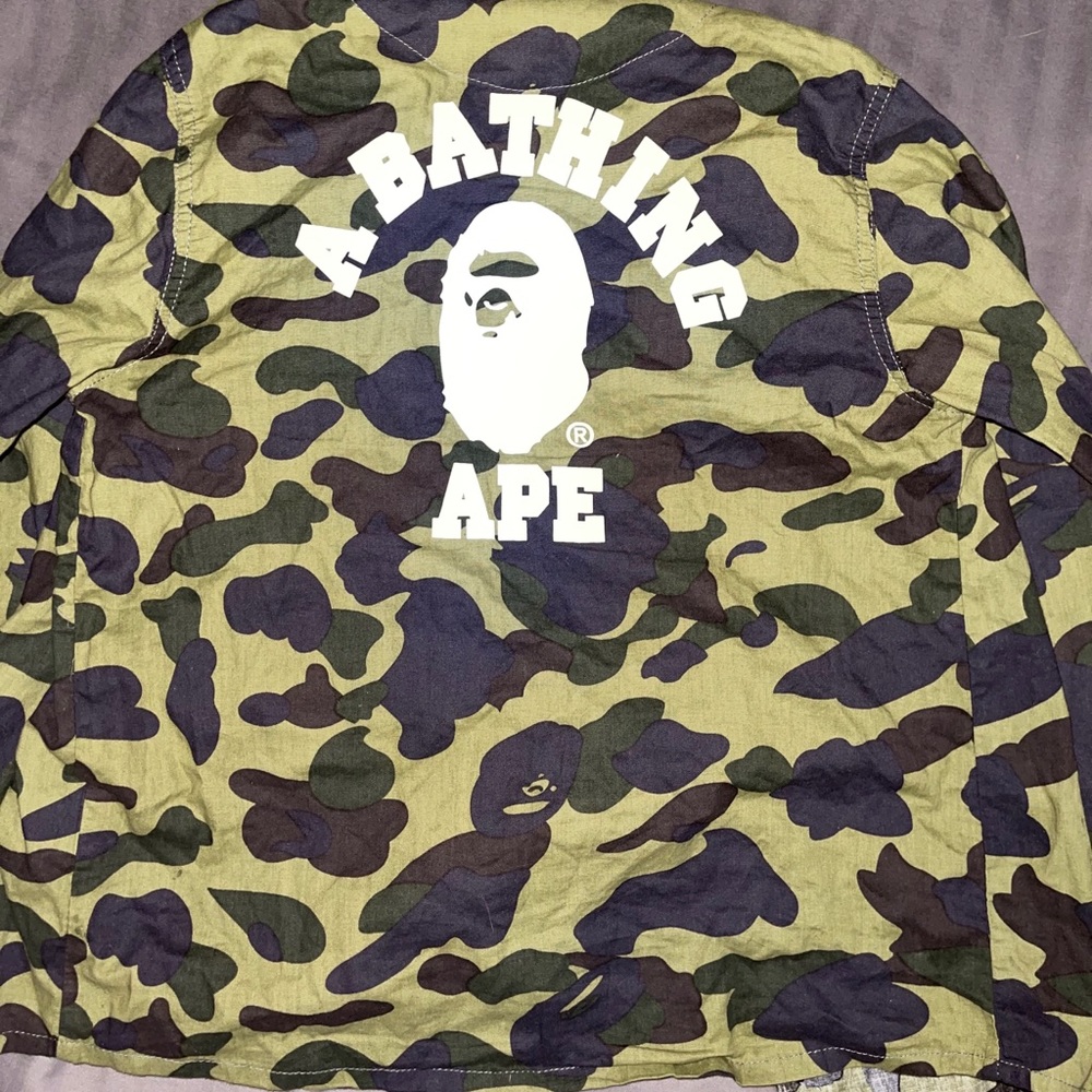 Bape kids logo button down